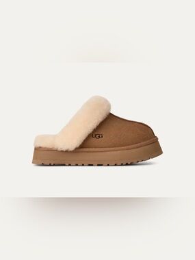 UGG Women's Chestnut Suede Shearling Mule Slipper - Cream Collar